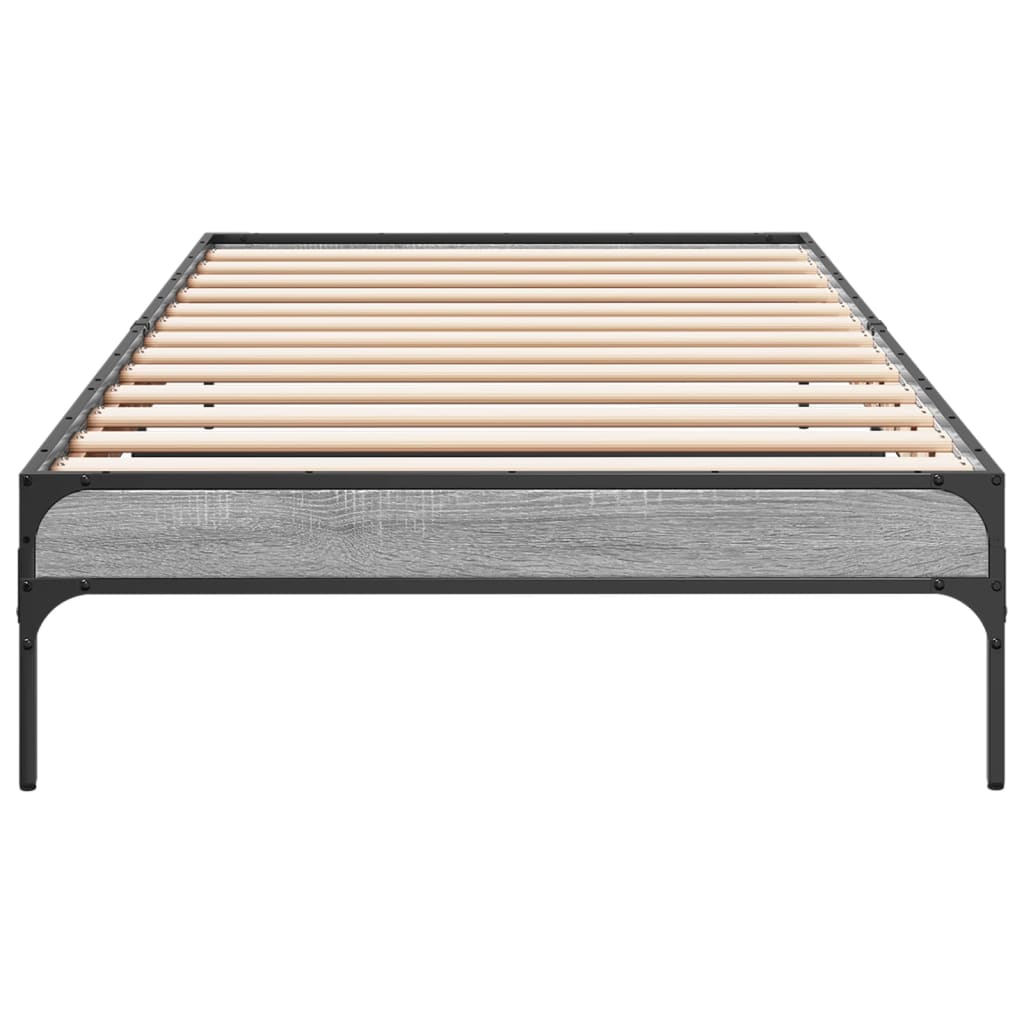 Bed Frame without Mattress Grey Sonoma 100x200 cm